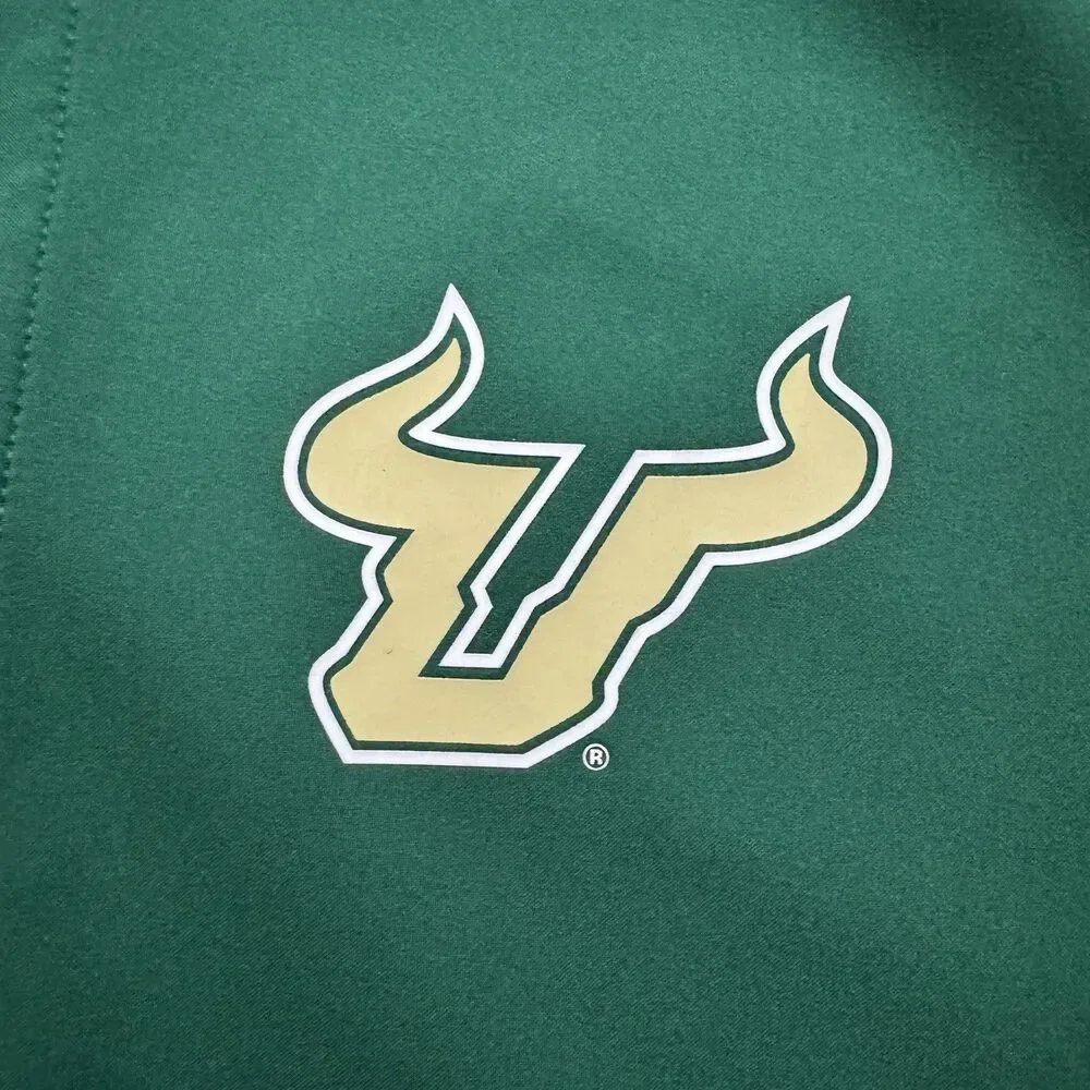 USF South Florida Bulls Adidas S Coach Team Issued Sideline Pullover Zip Shirt